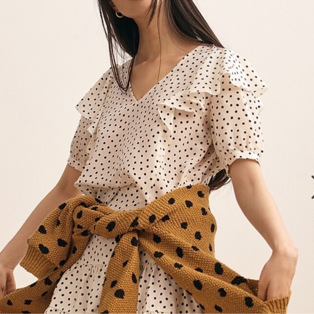 Madewell Silk Polka Dot Shirt Size XS